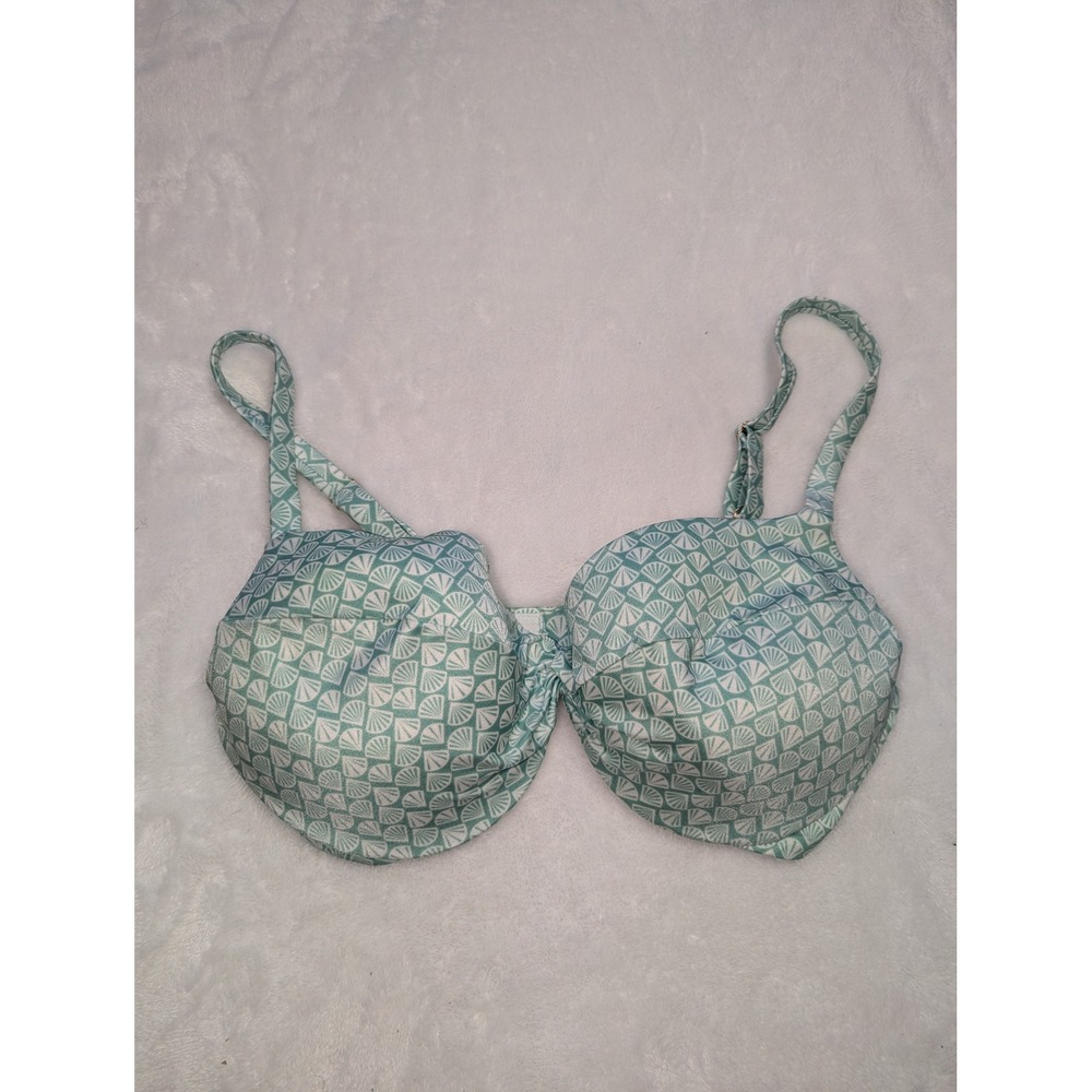 Victorias Secret Mint Green Seashell Print Underwire Bikini Top 38D